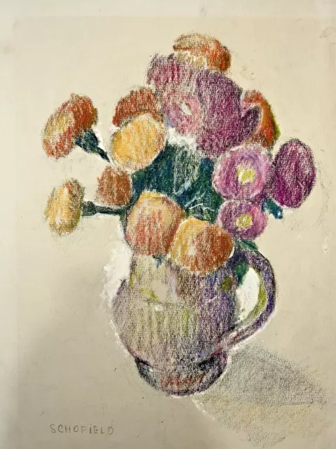 Flora Schofield Chicago Woman WPA Artist Modernist Pastel Still Life 1930s Wow