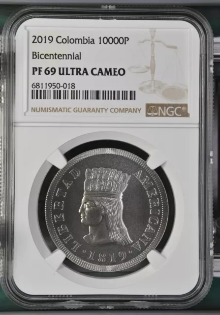 Custom 2019 Colombia 10,000 Pesos Independence Bicentennial Proof  - NGC PF 69