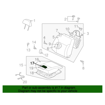 Mitsubishi MR986191 Seat Heater