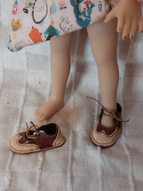 les chaussures  d'artist en cuir compatibles poupée -  effner - little darling