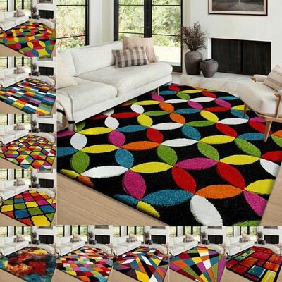 CARPETIA Tappeto Moderno Moquette da Salotto Disegno delle Foglie colorato Größe 80x150 cm 