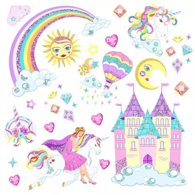 Einhorn Wandtattoo Wandsticker Wandbild Aufkleber Unicorn Kinderzimmer Mädchen