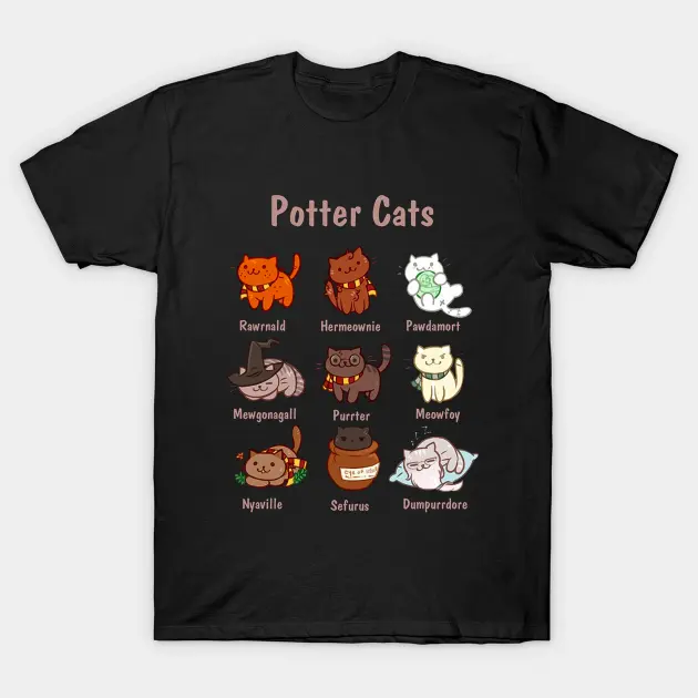 Potter Cats Pets Joke Top Tee Rude Novelty T Shirt Birthday Xmas Gift Humour