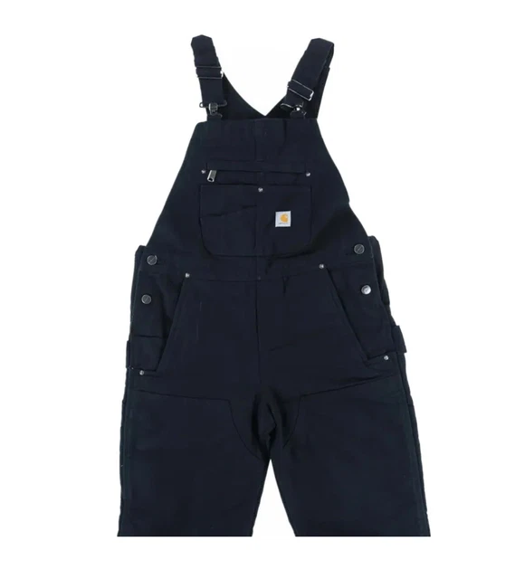 Carhartt Womens Regular Washed Duck Insulated Bib Overalls Black XXL 20
