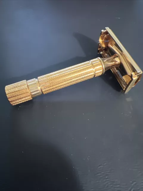 Gillette Aristocrat Safety Razor Gold Tone 1950s