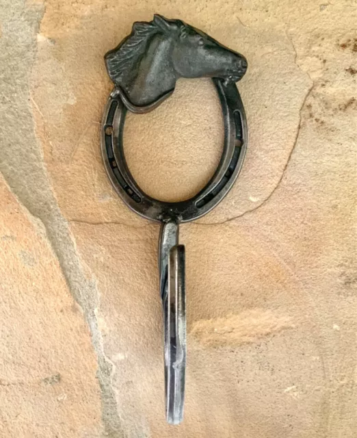 Forge Horseshoe Western Wall Decor Hook Horse Head