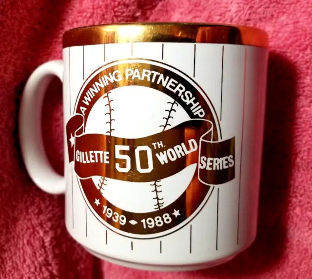 World Series - Gillette - 1939-1988 - Coffee Cup - Rare Cup - Gold Rim & Emblems