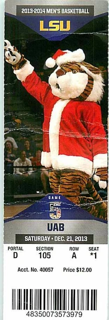 Ticket College Basketball UAB 2013 - 14  12.21 - LSU Tigers