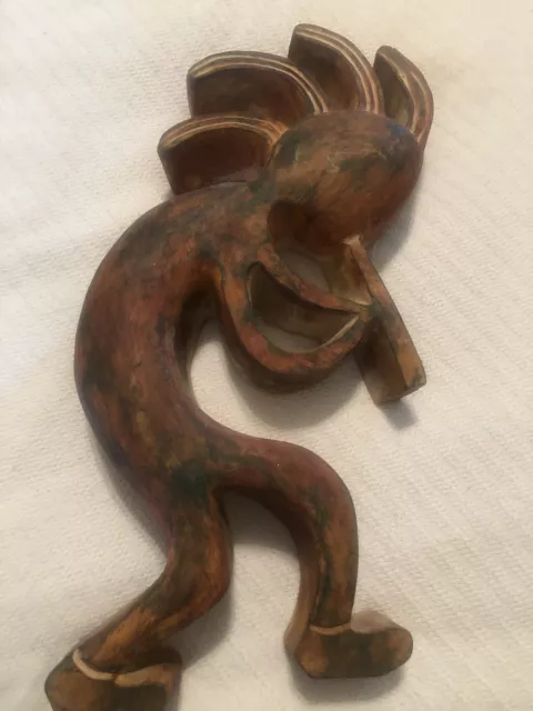 Huge 16.5” Tall KOKOPELLI Wall Art Sandstone?  Very Heavy 5# Handmade Unique EUC