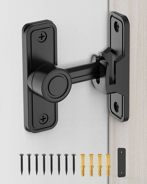 Heavy Duty Gate Latches 90 Degree Right Angle Barn Door Lock, Anti-Theft Sliding