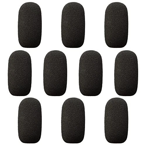 10 Pack Mini Small Size Foam Windscreen for Headset Microphone, High Density