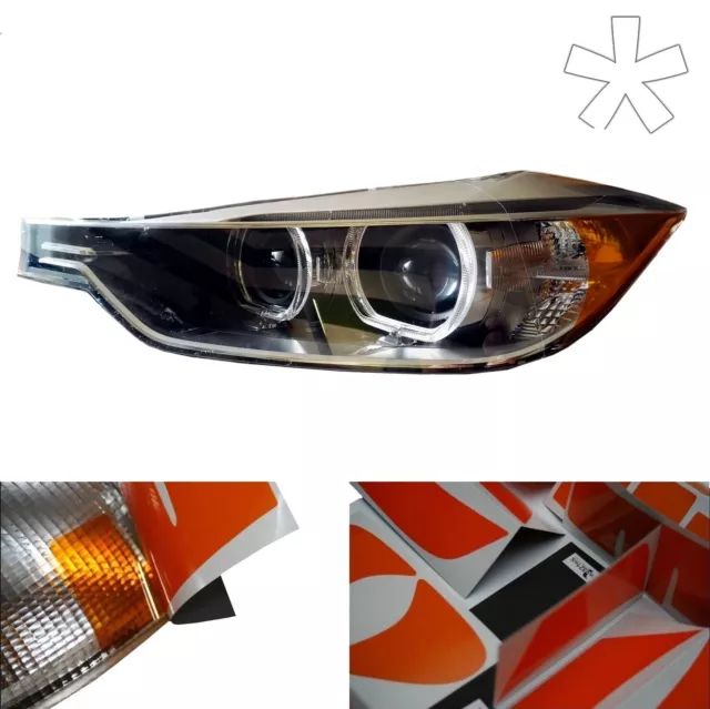 Pellicola design USA per fari BMW F30 F31 frecce serie 3 sidemarker tuning