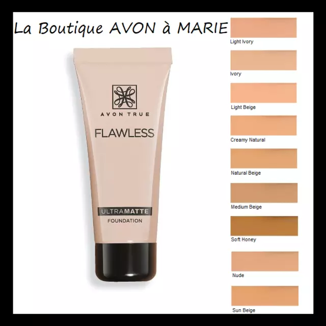 ULTRA MATTE Fond de teint Matifiant FLAWLESS AVON TRUE: Fini la peau qui brille