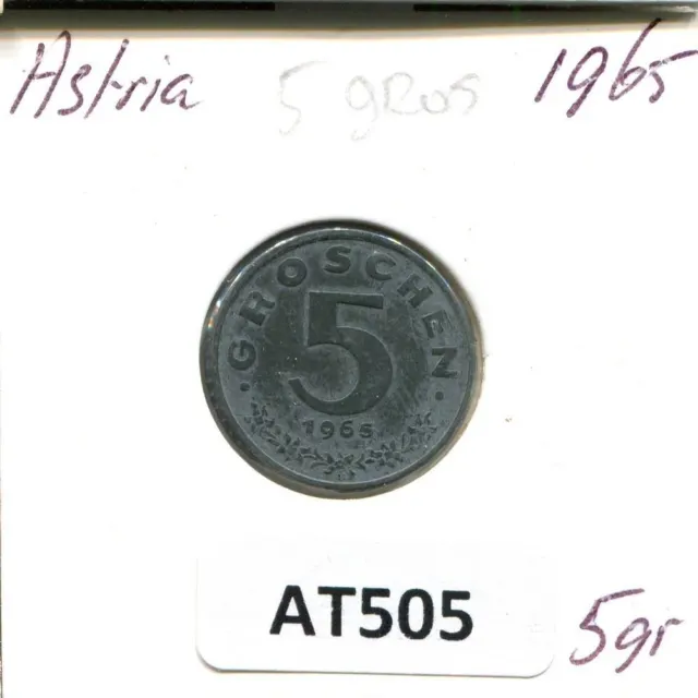 5 GROSCHEN 1965 AUSTRIA Coin #AT505U