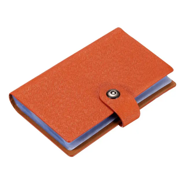 PU Leather Business Card Holder Binder Book Organizer 300 Pockets Orange