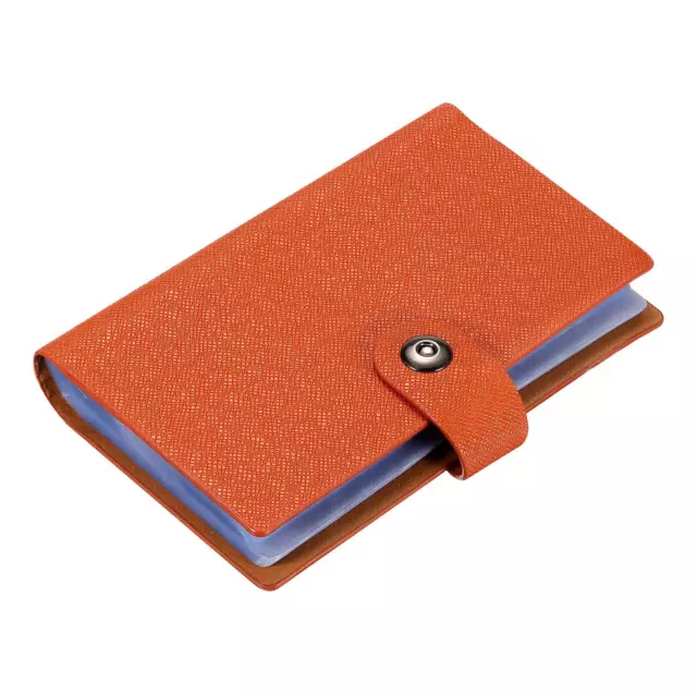 PU Leather Business Card Holder Binder Book Organizer 300 Pockets Orange