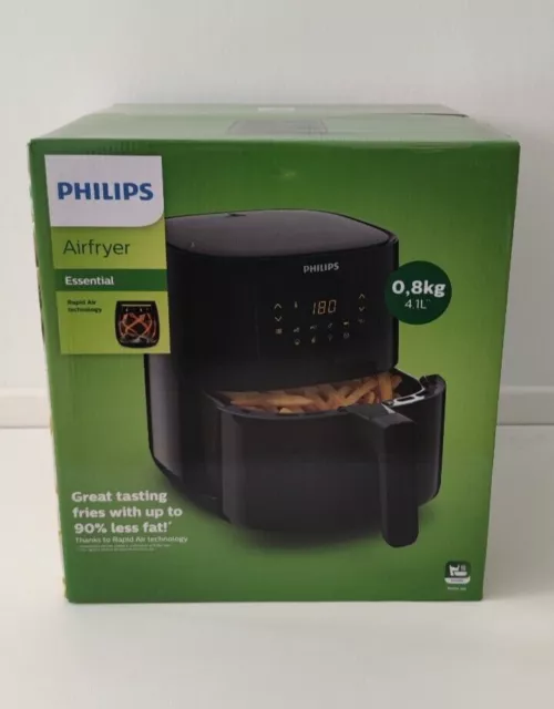 PHILIPS HD9252/90 Airfryer Essential 4.1L | Heißluftfritteuse | 1400W | Schwarz