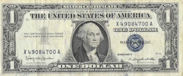 Series 1957 B (X/A) - KOG, CDD - U.S. $1 One Dollar Blue Seal Silver Certificate