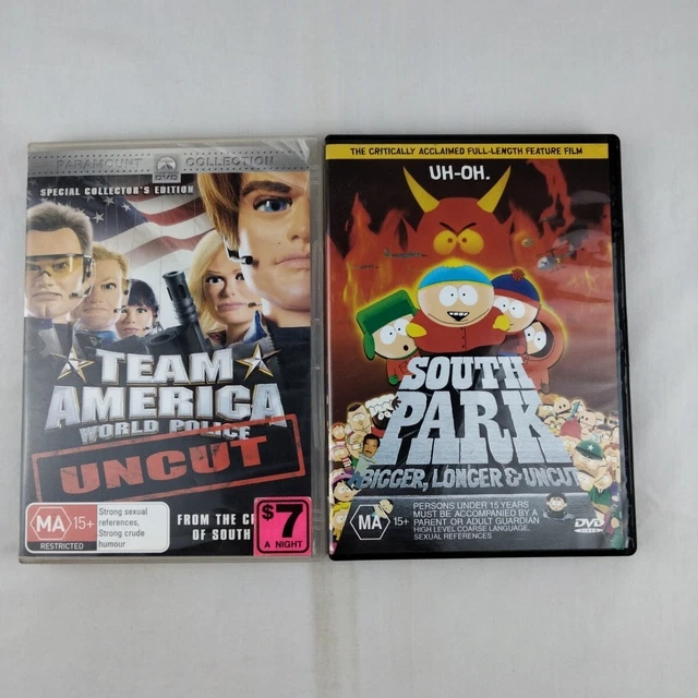 TEAM AMERICA : World Police & South Park Bigger, Longer Uncut PAL DVD ...