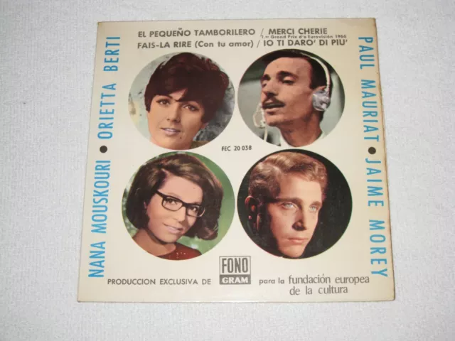 Nana Mouskouri Chante En Espagnol El Pequeño Tamborilero Original Espagne Ep 7"