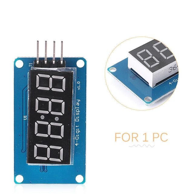MODULO DISPLAY OROLOGIO LED tubo digitale 4 bit TM1637 adatto per Due ...