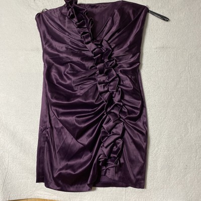 Jessica McClintock Gunne Sax Purple Dress Womens 9 Strapless Party Formal