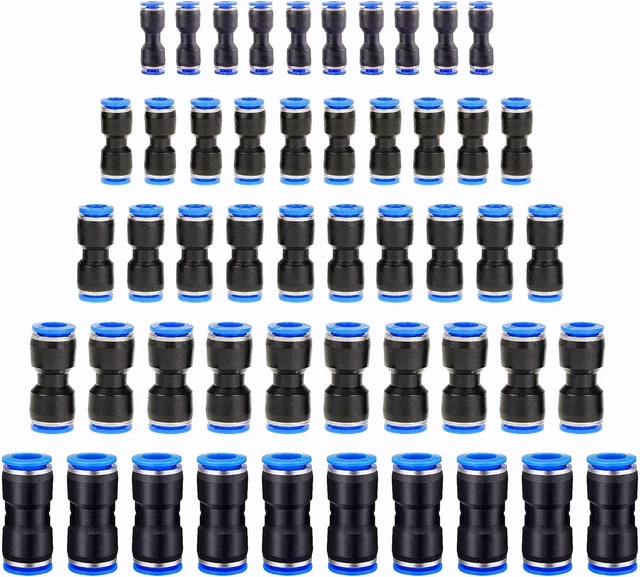 12 Pezzi 5/32" Dritto Push Per Collegare Raccordi Pneumatici, 2 Vie In Plastica A Sgancio Rapido PU Air Line Adapter (12 Mm - Foto 8