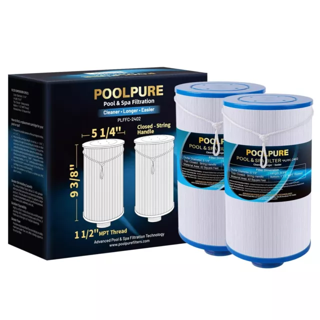 POOLPURE Spa Filter Replaces Watkins 303279, PFF42TC-P4, 78460, FC-2402
