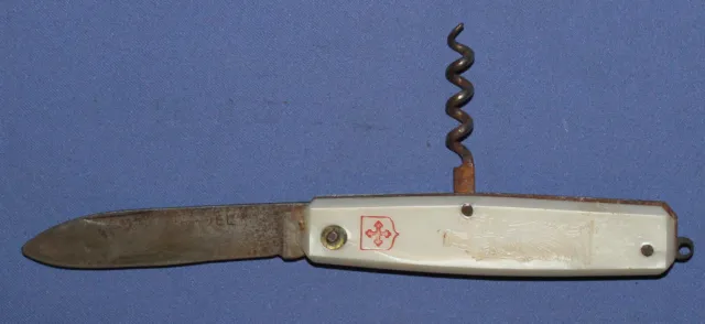 Vintage French Pradel pocket folding knife with corkscrew