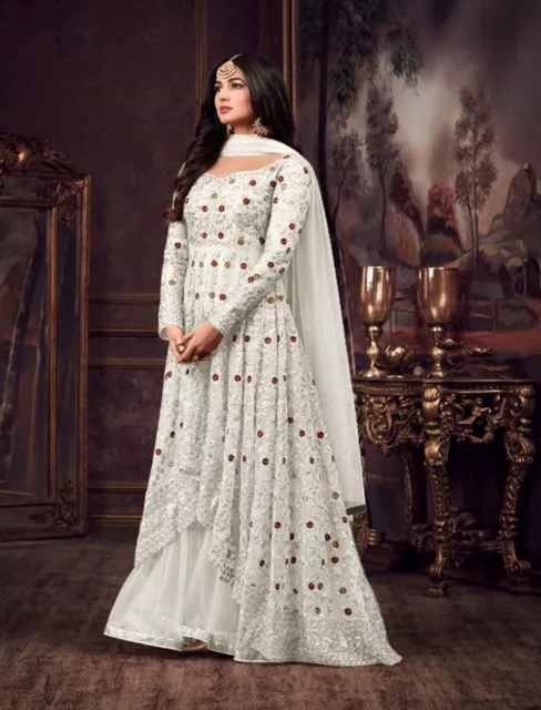 Indien Fête Lourd Pakistanais Salwar Kameez Anarkali Costume Mariage Robe