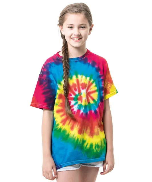Colortone Rainbow Tiedye Kids T-Shirt - 3 Designs / Sml - 2XL