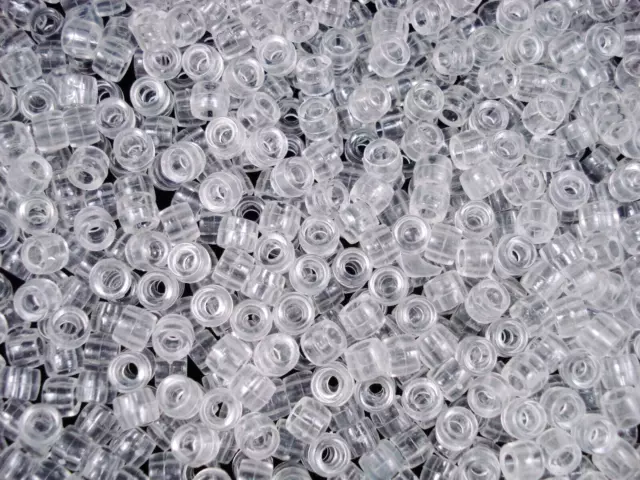 Pony Beads 2500pc Clear Transparent 6x4mm Bulk Pack DIY Jewellery FREE POSTAGE