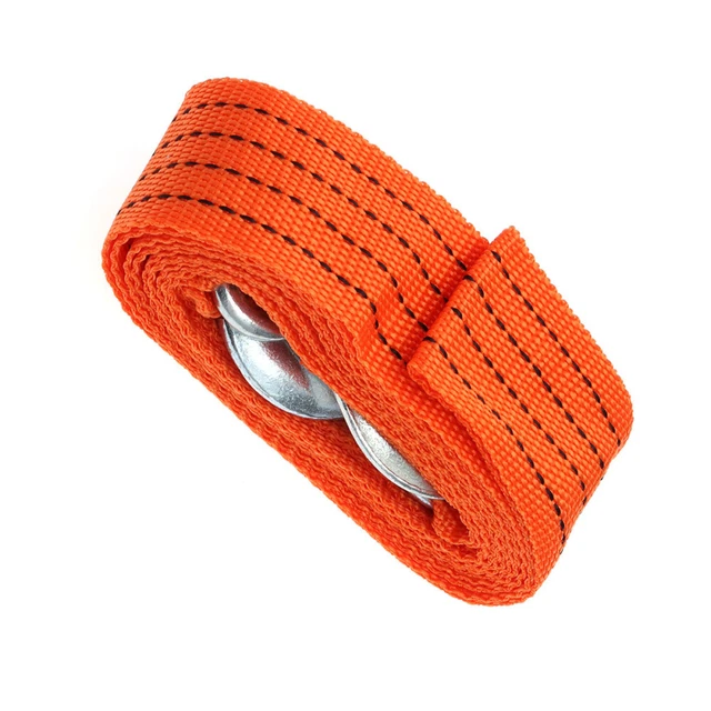 Exsbtay Cinghia Di Traino Per Auto | 2 Pezzi | Portata 2 Tonnellate | In Nylon Con Gancio | Rosso - Foto 4