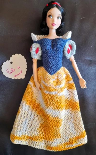 Barbie Abito Fatto A Mano  Uncinetto  - Biancaneve 