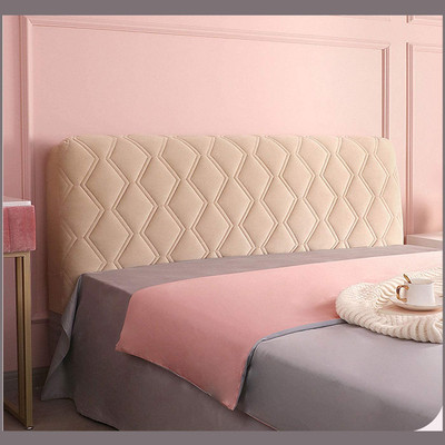 43.3-55.1 Copertura testiera letto singol,Copertura per testiera per letto protezione elastica a tinta unita Utilizzato per decorazione per camera da letto Beige 120cm 