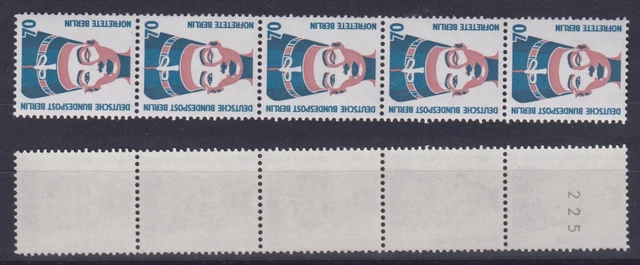 Berlin 814 RM 5er Streifen mit ungerader Nummer SWK 70 Pf postfrisch