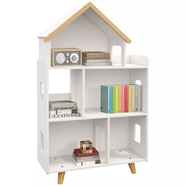 ZONEKIZ 3 Tier Toy Storage Shelf w/ Six Cubes, for Playroom, Bedroom - White