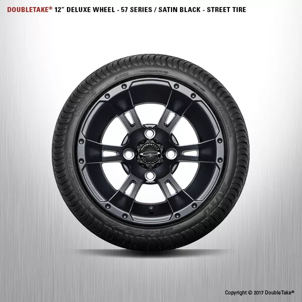 4 Double Take Satin Noir 57 Séries Roue Et Pneu 12 " Golf Voiture