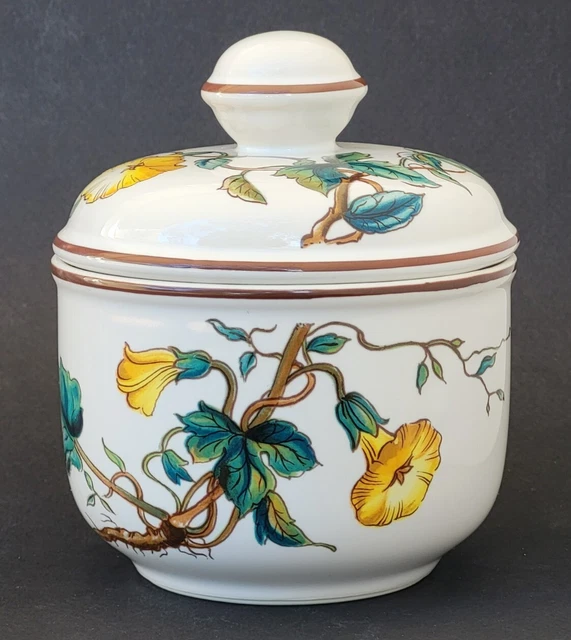Grand Sucrier Porcelaine Avec Couvercle & Cuillère – Motif Fleur Élégant, Pot à Sucre/Sel