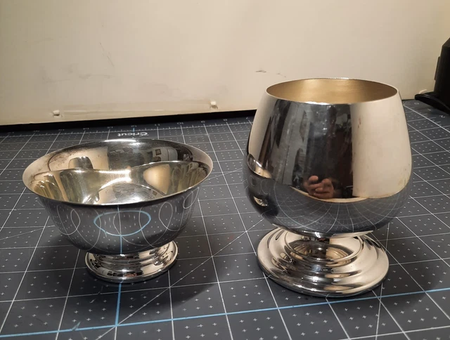Wm Rogers Lot Paul Revere Dish & Brandy Sniffer