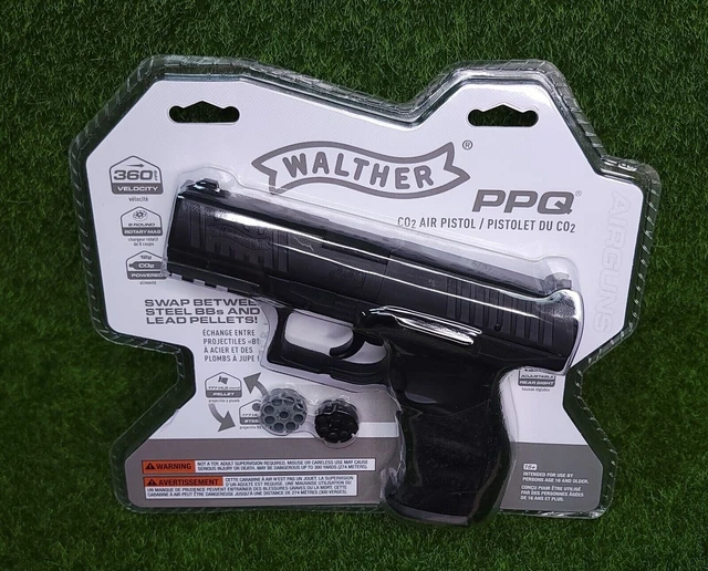UMAREX WALTHER PPQ CO2 .177 Pellet / BB Repeater Air Pistol, 360FPS