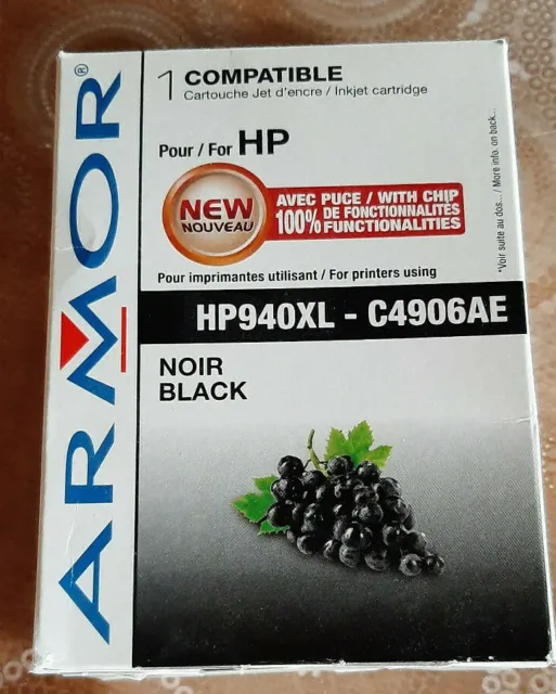 Cartouche HP 940XL avec puce - NOIR - Neuf sous blister - Compatible