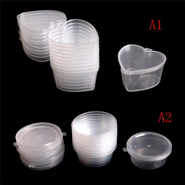 Lote de 10 cajas de almacenamiento de contenedores transparentes de plástico de color plástico SlimeATPXS-S&