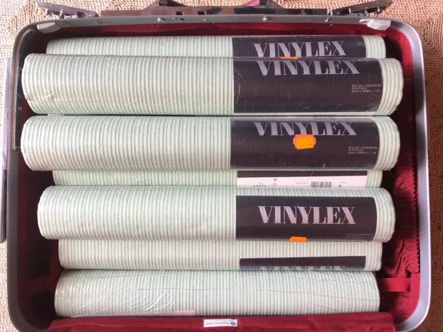 Lot : 8 Rouleaux de papier peint vintage 0,53 m x 10,05 m Neufs « VINYLEX »