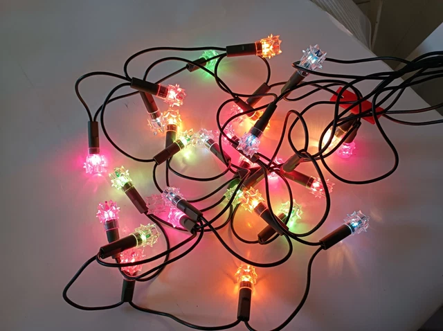 Ancienne Guirlande électrique De Noël - 50 Lampes Clignotantes Multicouleurs - Vintage Intérieur - Bon état