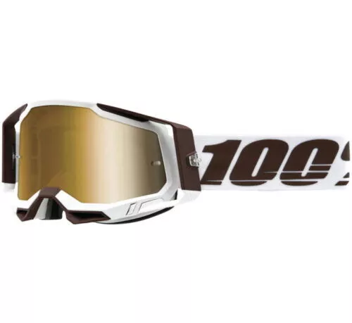 100% Racecraft 2 Goggles Snowbird Mirror Gold & Clear Lens Motocross Mx Cheap