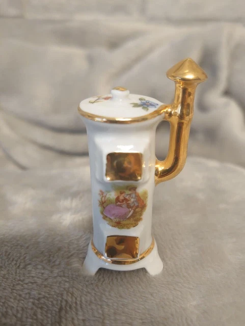 Poêle à bois miniature en porcelaine de limoges France