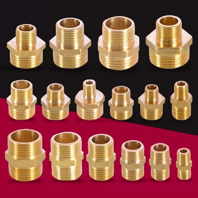 1/2" to 3/8" BSP Male Thread Brass Coupler Connector Joiner Pipe Fitting Adapter