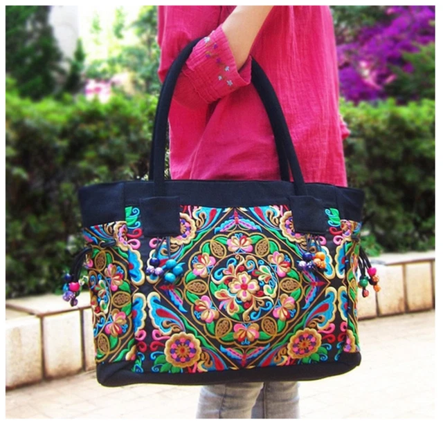 Sac à Main En Toile De Jute Brodé Bulldog Français - Neuf Avec étiquettes
