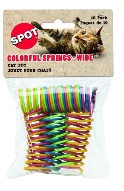 Ethical Pet Wide Durable Heavy Gauge Plastic Colorful Springs Cat Toy, 10 Cou...